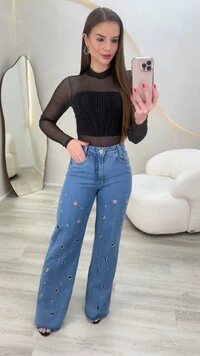 Calça Jeans Wide Leg