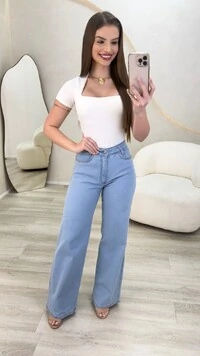 Calça Jeans Wide Leg