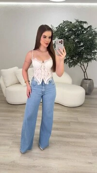 Calça Jeans Wide Leg