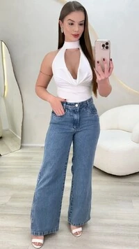 Calça Jeans Wide Leg