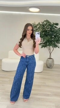 Calça Jeans Wide Leg