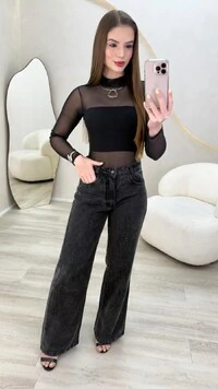 Calça Jeans Wide Leg
