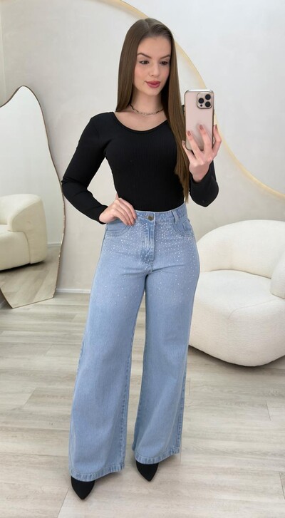 Foto Calça Jeans Wide Leg