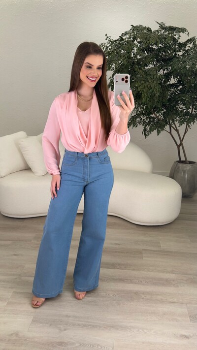 Foto Calça Jeans Wide Leg