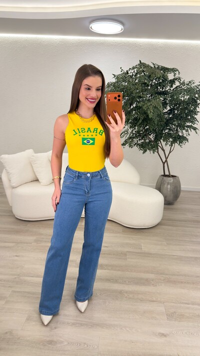 Foto Calça Jeans Wide Leg