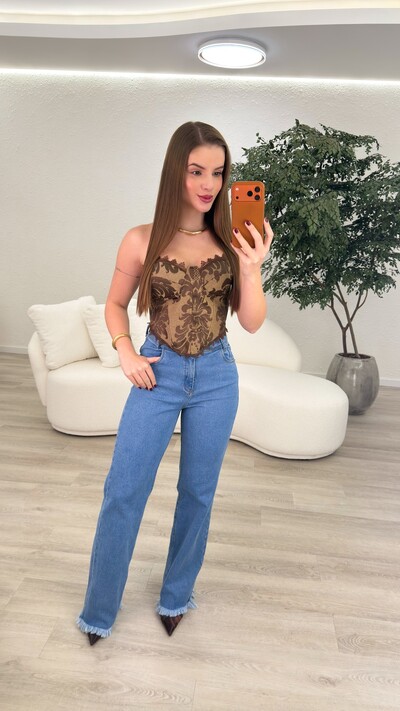 Foto Calça Jeans Wide Leg