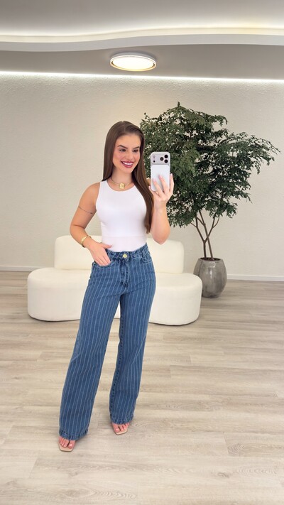 Foto Calça Jeans Wide Leg
