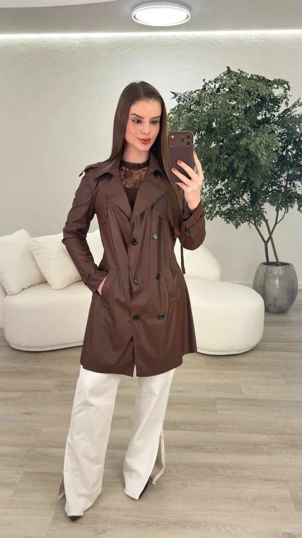 Trench Coat De Couro