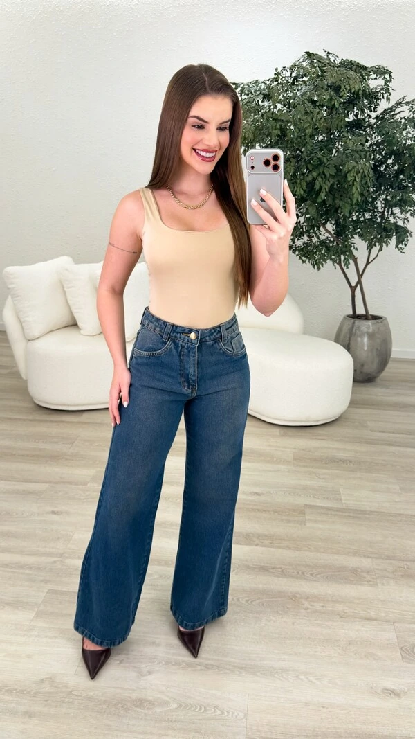 Calça Jeans Wide Leg