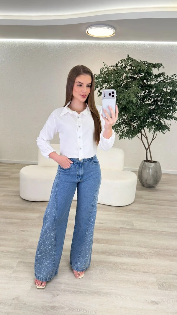 Calça Jeans Wide Leg