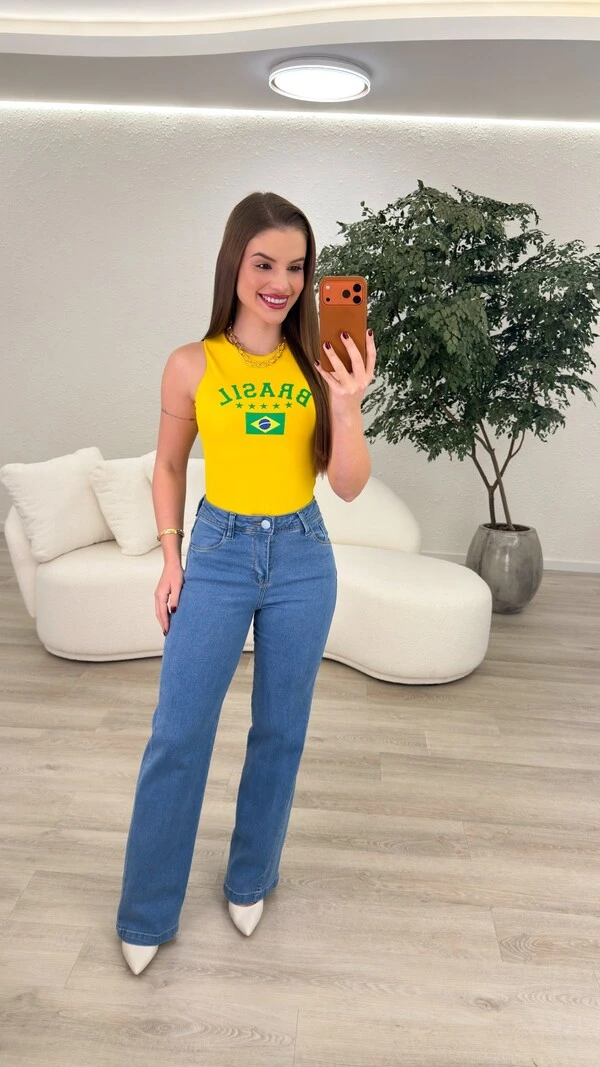 Calça Jeans Wide Leg