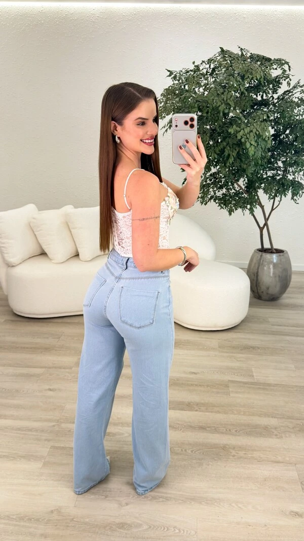 Calça Jeans Wide Leg