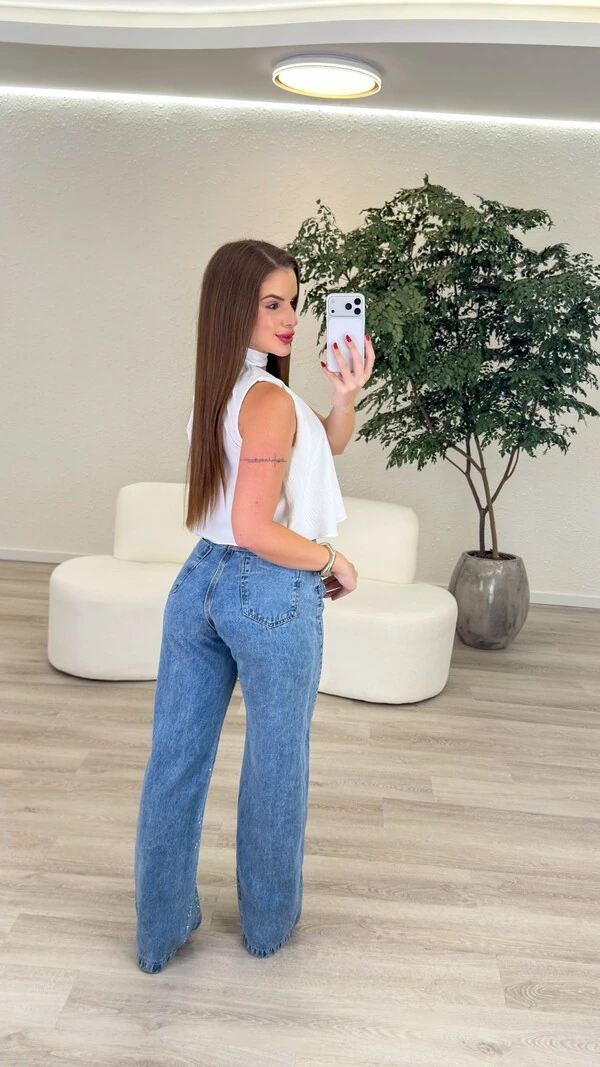 Calça Jeans Wide Leg