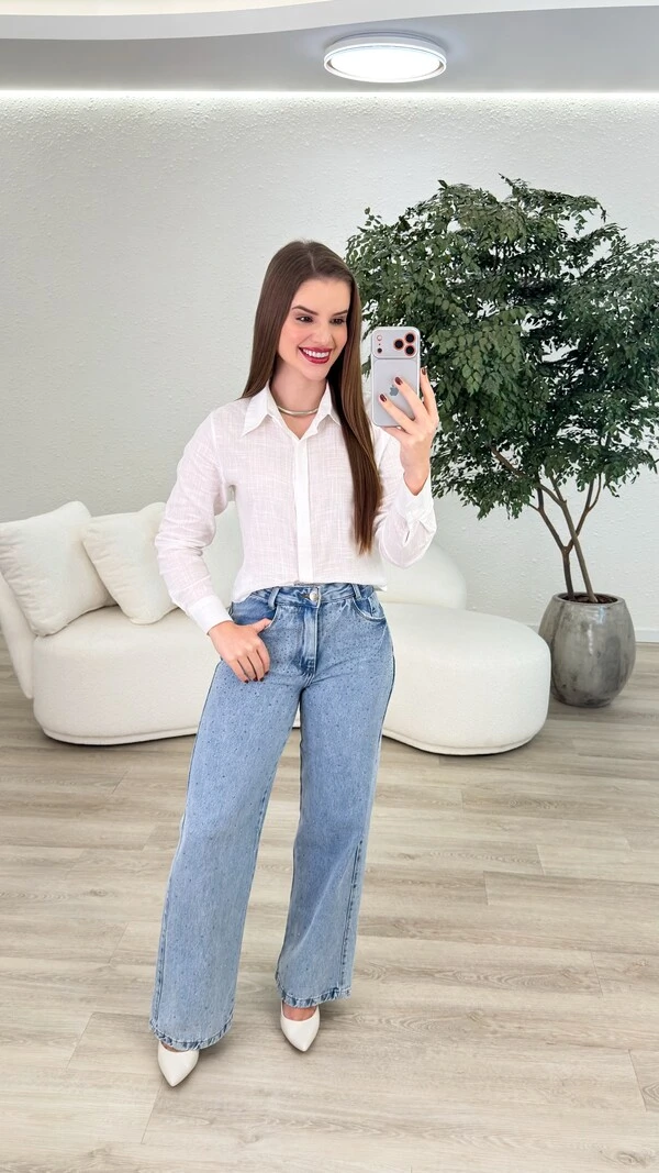 Calça Jeans Wide Leg