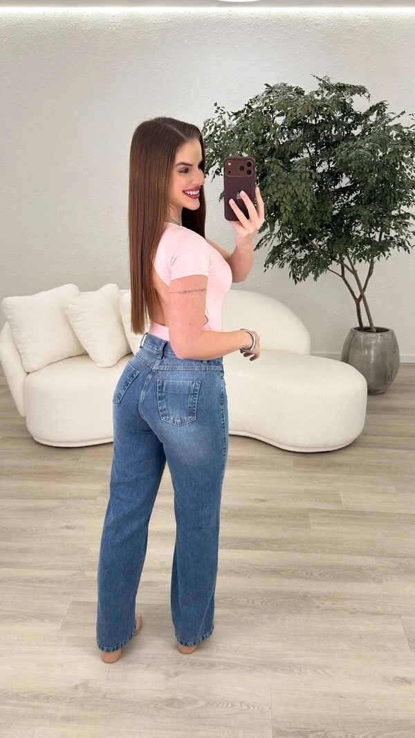 Calça Jeans Wide Leg