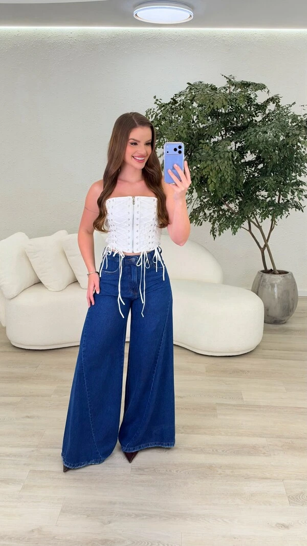 Calça Jeans Wide Leg