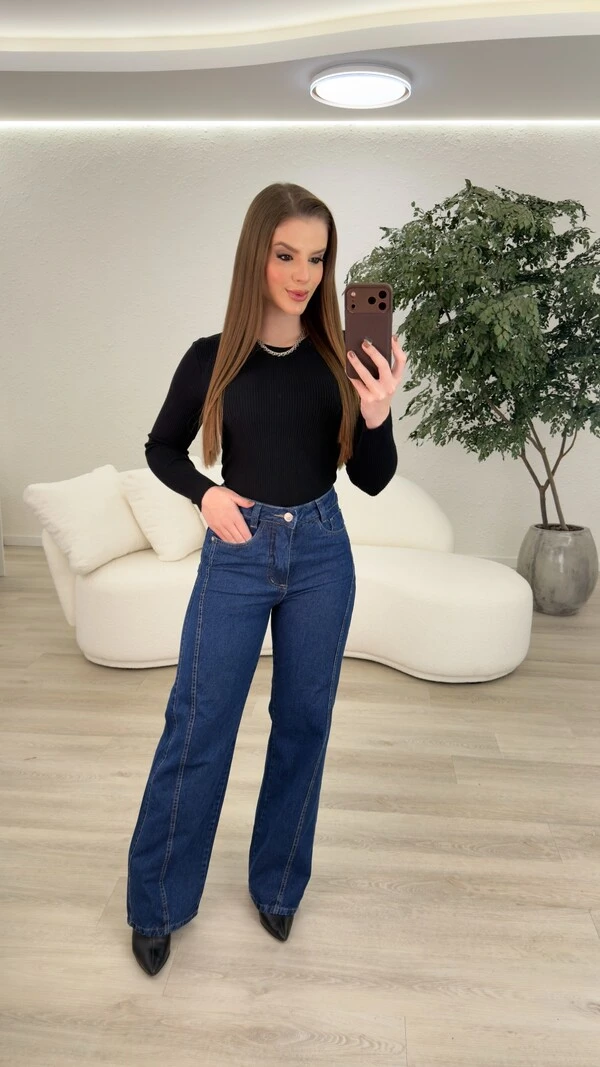 Calça Jeans Wide Leg