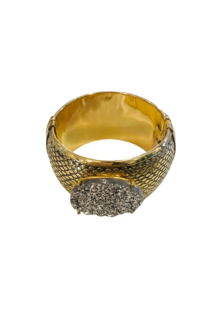 FotoBracelete Drusa em Banho Ouro