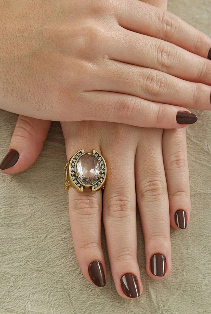 FotoAnel Cristais em Banho Ouro Vintage