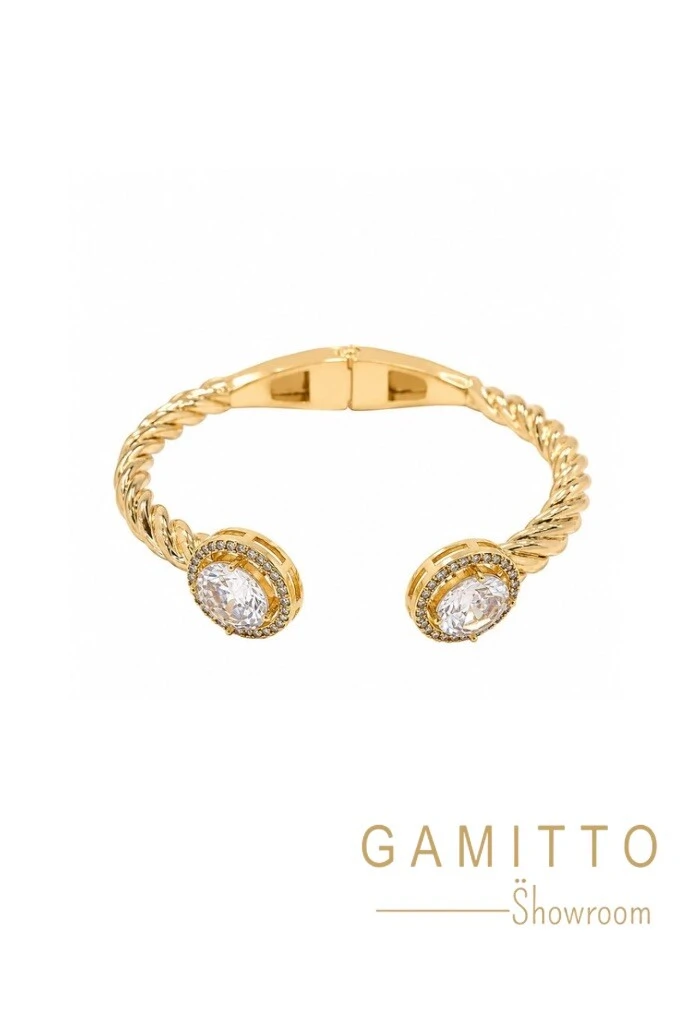 Foto Bracelete Cristais em Banho Ouro
