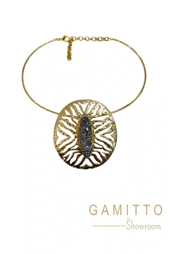 FotoGargantilha Drusa em Banho Ouro