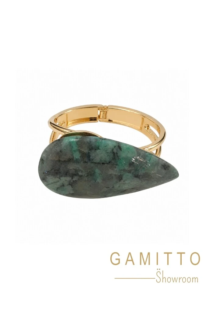 Foto Bracelete Esmeralda em Banho Ouro