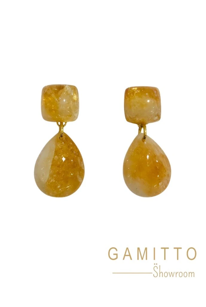 FotoBrinco Citrino em Banho Ouro