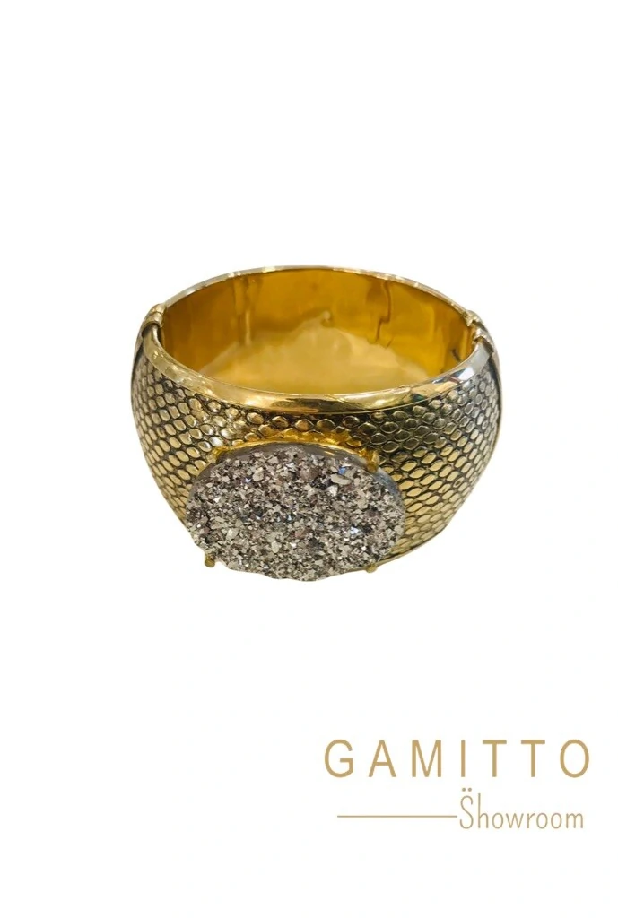 FotoBracelete Drusa em Banho Ouro