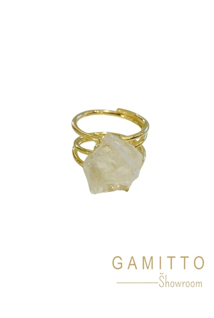 FotoAnel Cristal em Banho Ouro