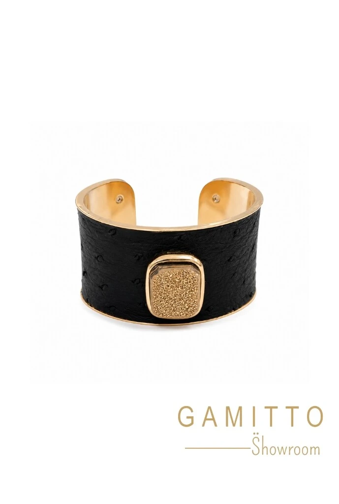 Foto Bracelete Drusa em Banho Ouro