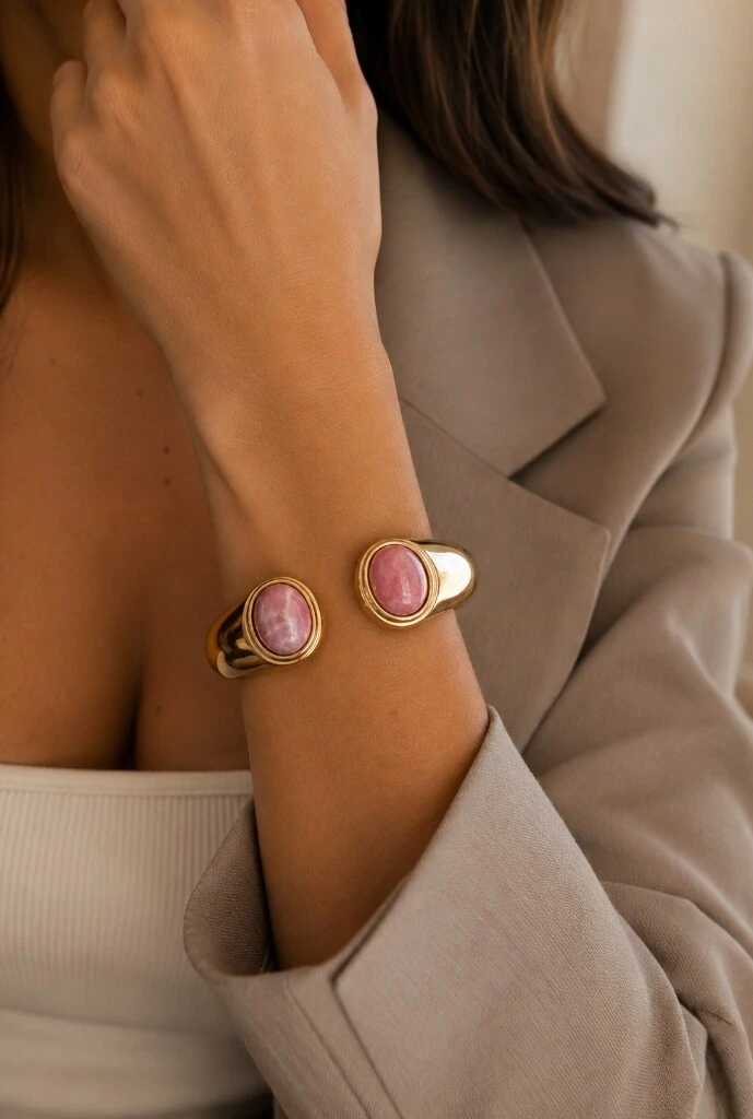 Foto Bracelete Pedras em Banho Ouro
