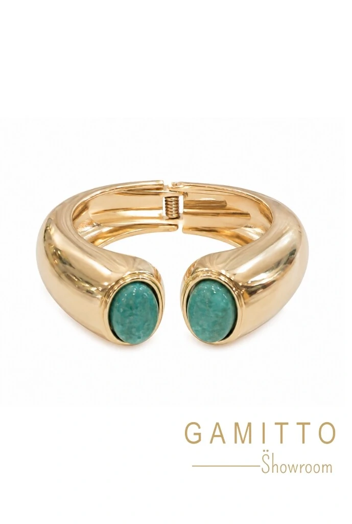 Foto Bracelete Pedra em Banho Ouro