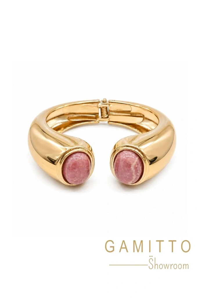 Foto Bracelete Pedras em Banho Ouro