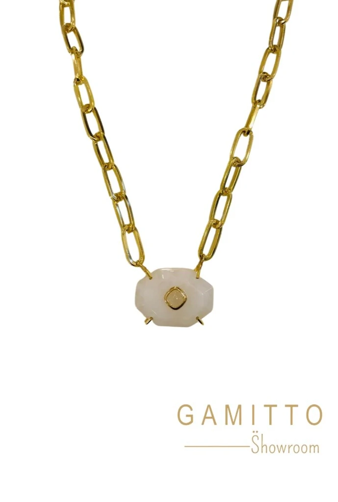 FotoColar Pedra Natural em Banho Ouro