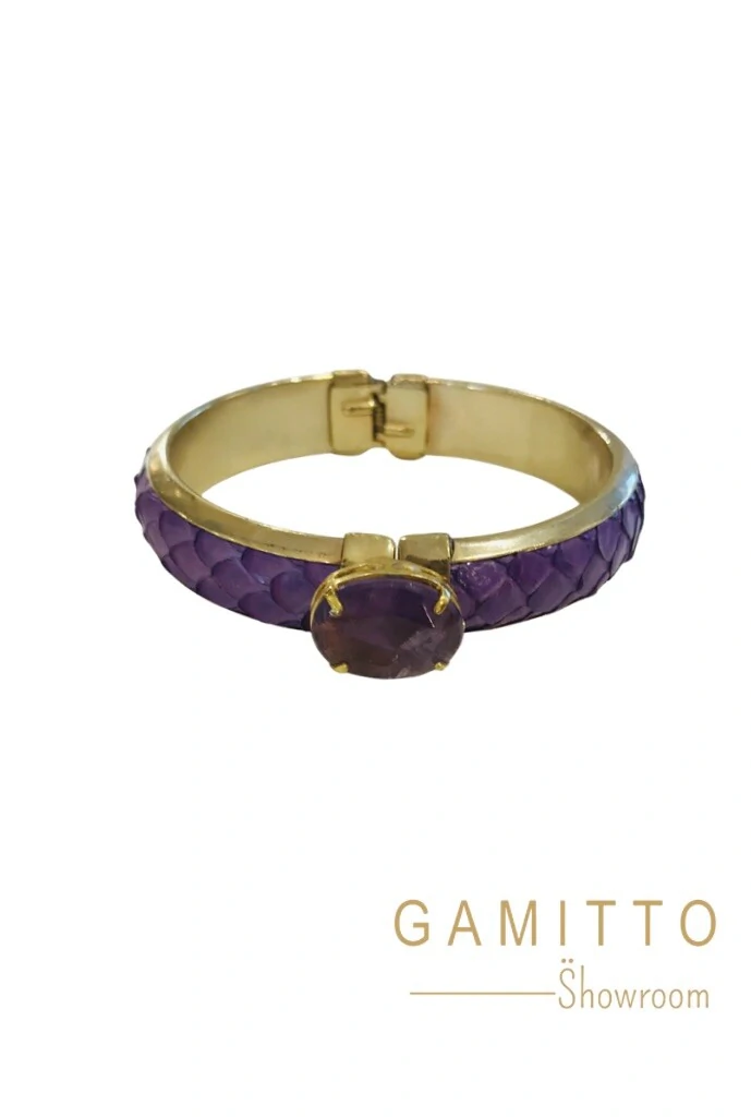 FotoBracelete Ametista em Banho Ouro
