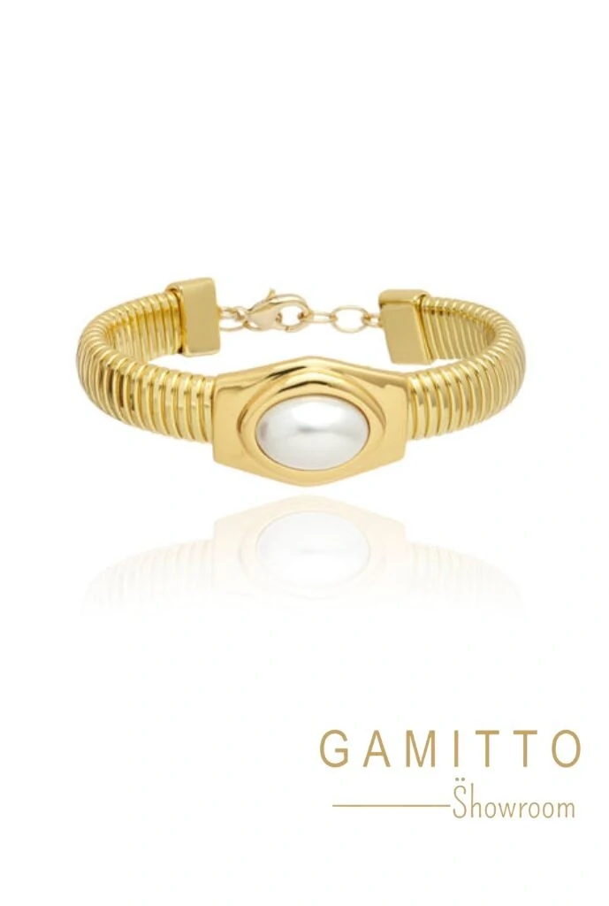 FotoBracelete Pérola em Banho Ouro