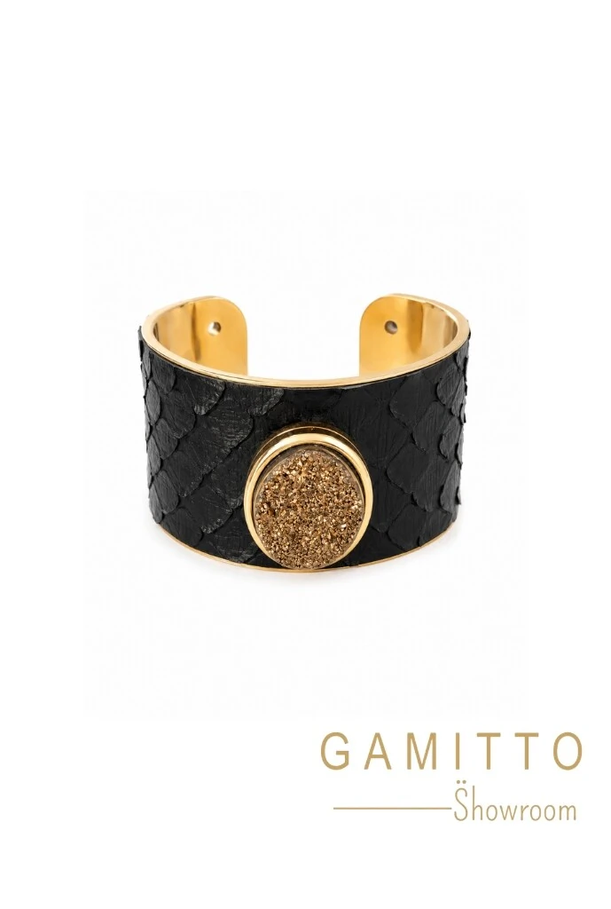 Foto Bracelete Drusa em Banho Ouro
