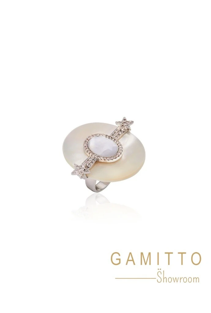 FotoAnel Madrepérola em Banho Prata