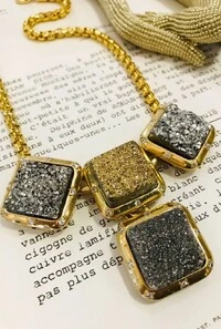 Colar Drusa em Banho Ouro