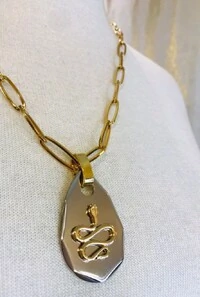 Colar Cobra em Banho Ouro