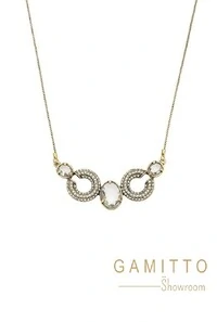 Colar Cristais em Banho Ouro Vintage