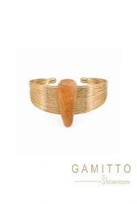Bracelete Citrino em Banho Ouro