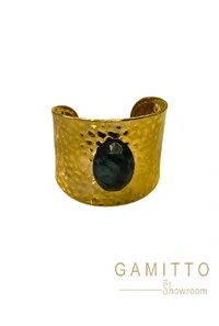 Bracelete Esmeralda em Banho Ouro