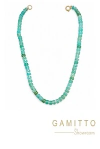 Colar Quartzo Azul em Banho Ouro