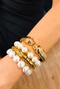 Pulseira Pérolas em Banho Ouro