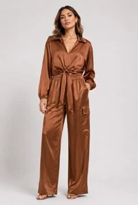 Conjunto em Cetim com Amarração