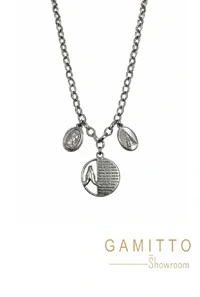 Colar Medalhas em Banho Prata