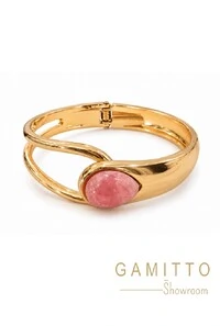 Bracelete Rodocrosita em Banho Ouro