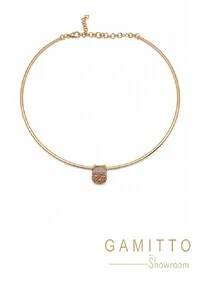 Gargantilha Drusa em Banho Ouro