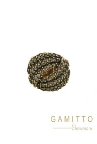 Anel Cristais em Banho Ouro Vintage
